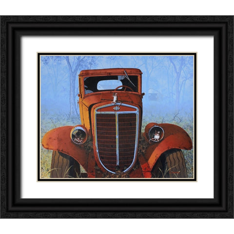 See No Evil Hear No Evil Squeak No Evil Black Ornate Wood Framed Art Print with Double Matting by Courtney, Richard