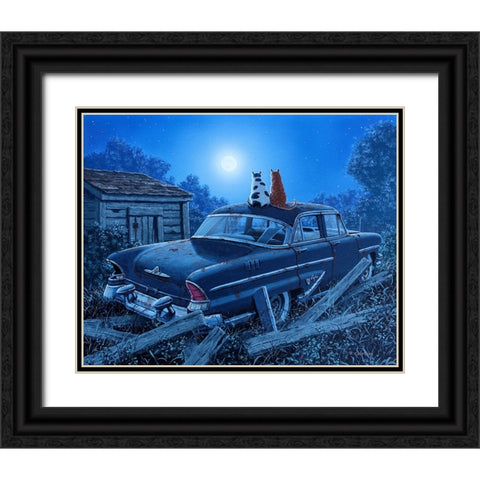 Theres a Moon Out Tonight Black Ornate Wood Framed Art Print with Double Matting by Courtney, Richard