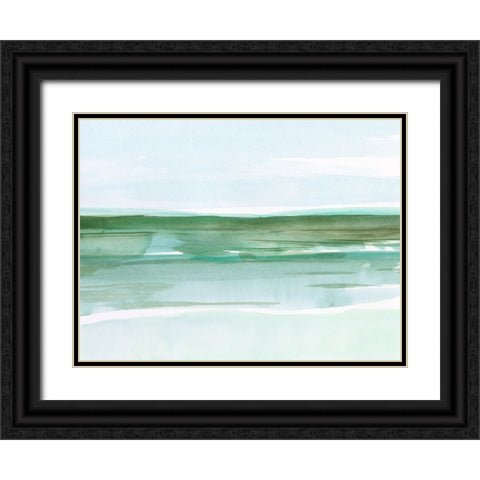 Serene Aqua II Black Ornate Wood Framed Art Print with Double Matting by Harper, Ethan
