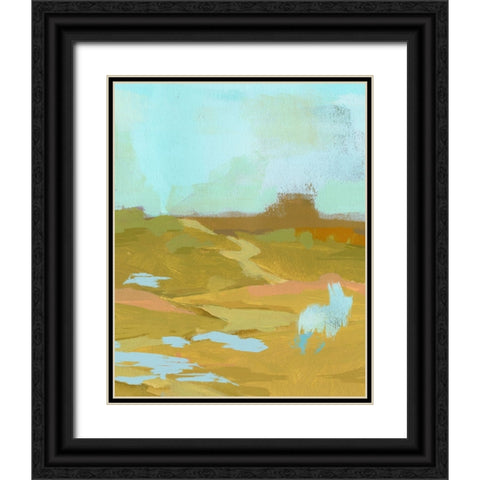 Folk Hills I Black Ornate Wood Framed Art Print with Double Matting by Green, Jacob