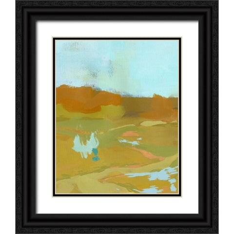 Folk Hills II Black Ornate Wood Framed Art Print with Double Matting by Green, Jacob