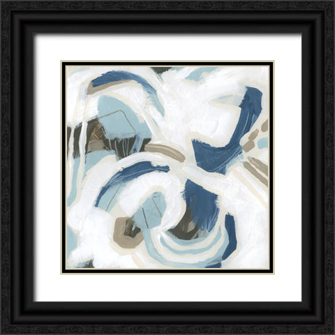 Azul Rhythm II Black Ornate Wood Framed Art Print with Double Matting by Vess, June Erica