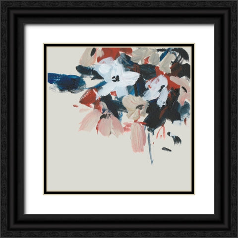 Indigo and Crimson Blooms V Black Ornate Wood Framed Art Print with Double Matting by Wang, Melissa