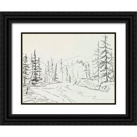 Piney Forest I Black Ornate Wood Framed Art Print with Double Matting by Caroline, Emma