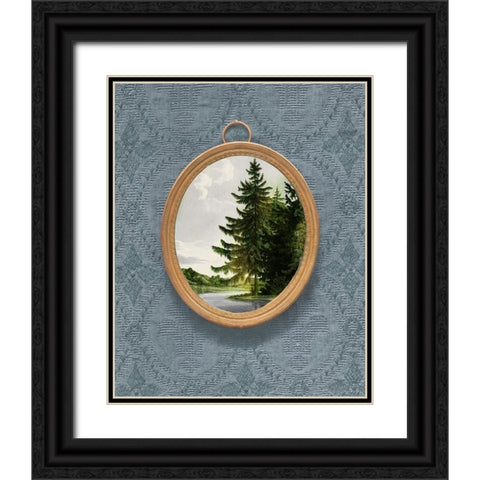 Woodland Fir Cameo II Black Ornate Wood Framed Art Print with Double Matting by Vision Studio