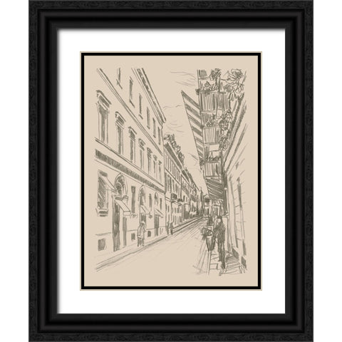 City Sketches I Black Ornate Wood Framed Art Print with Double Matting by Vess, June Erica