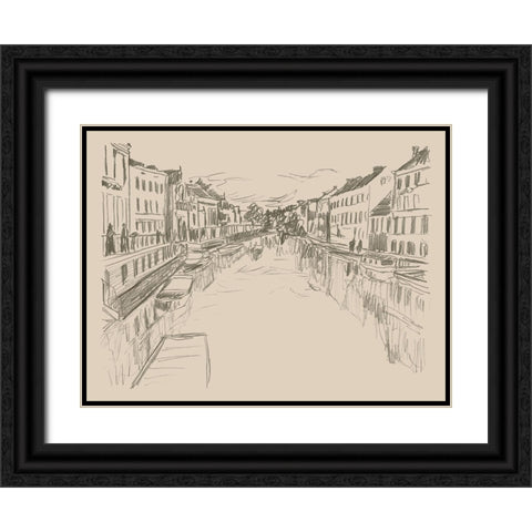 City Sketches V Black Ornate Wood Framed Art Print with Double Matting by Vess, June Erica