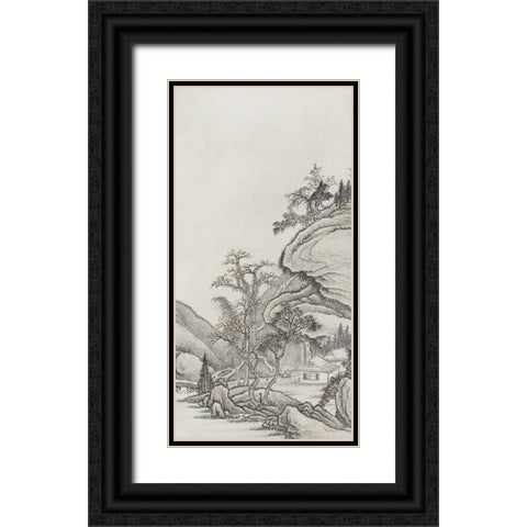 Chinese Mountain View I Black Ornate Wood Framed Art Print with Double Matting by Haase, Andrea