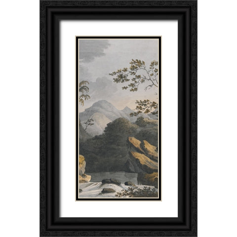 Chinese Landscape II Black Ornate Wood Framed Art Print with Double Matting by Haase, Andrea