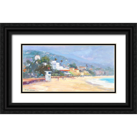 Newport Beach Black Ornate Wood Framed Art Print with Double Matting by Stevens, Allayn