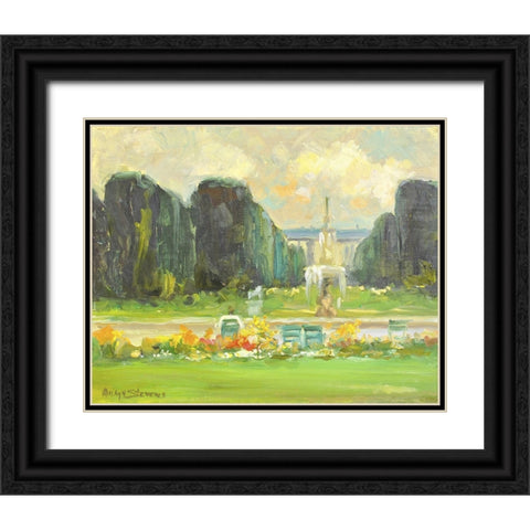 Italian Gardens Black Ornate Wood Framed Art Print with Double Matting by Stevens, Allayn