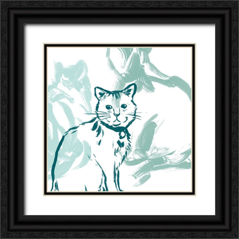 Paint Box Cats II Black Ornate Wood Framed Art Print with Double Matting by Vess, June Erica