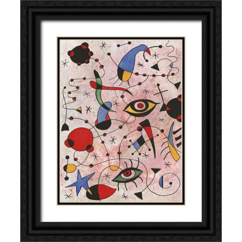 Miro Memoirs II Black Ornate Wood Framed Art Print with Double Matting by Willett, Michael