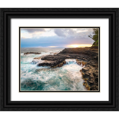 North Shore Black Ornate Wood Framed Art Print with Double Matting by Head, Danny