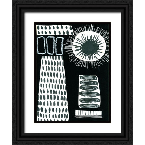 BAndW Fun I Black Ornate Wood Framed Art Print with Double Matting by Moore, Regina