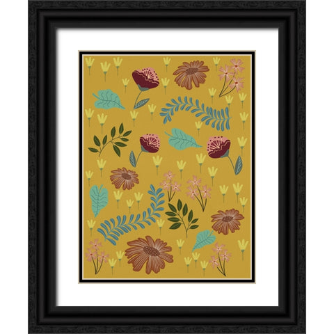 Pick A Daisy II Black Ornate Wood Framed Art Print with Double Matting by Moore, Regina