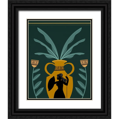 Warrior Goddess Vase I Black Ornate Wood Framed Art Print with Double Matting by Moore, Regina