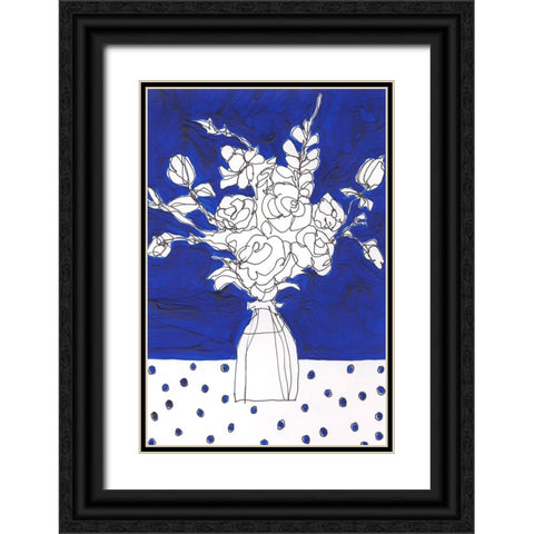 Floral Jardiniere II Black Ornate Wood Framed Art Print with Double Matting by Moore, Regina
