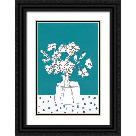 Floral Jardiniere IV Black Ornate Wood Framed Art Print with Double Matting by Moore, Regina