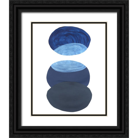 Ultramarine Orbs I Black Ornate Wood Framed Art Print with Double Matting by Willett, Michael