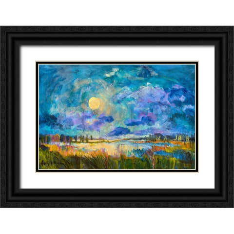 Moon Rising Black Ornate Wood Framed Art Print with Double Matting by Fagan, Dorothy