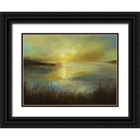 Dawn On The Lake Black Ornate Wood Framed Art Print with Double Matting by Finch, Sheila
