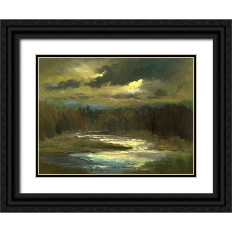 Dusk On The River Black Ornate Wood Framed Art Print with Double Matting by Finch, Sheila