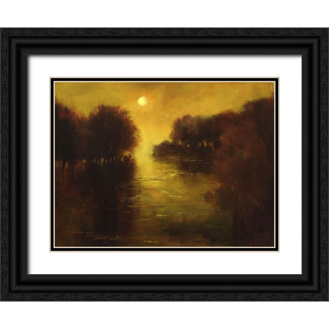 River Glow Black Ornate Wood Framed Art Print with Double Matting by Finch, Sheila