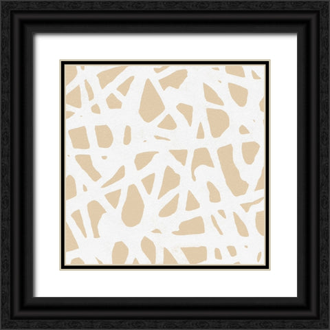 Square Modern Batik  V Black Ornate Wood Framed Art Print with Double Matting by Saunders, Alonzo