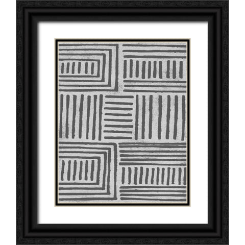 Vertical  Decorative Batik  I Black Ornate Wood Framed Art Print with Double Matting by Saunders, Alonzo