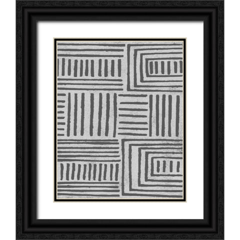Vertical  Decorative Batik  II Black Ornate Wood Framed Art Print with Double Matting by Saunders, Alonzo