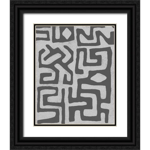 Vertical  Decorative Batik  IV Black Ornate Wood Framed Art Print with Double Matting by Saunders, Alonzo