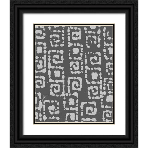 Vertical  Decorative Batik  VI Black Ornate Wood Framed Art Print with Double Matting by Saunders, Alonzo