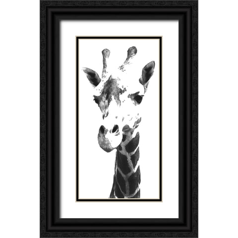 Giraffe study  III Black Ornate Wood Framed Art Print with Double Matting by Saunders, Alonzo
