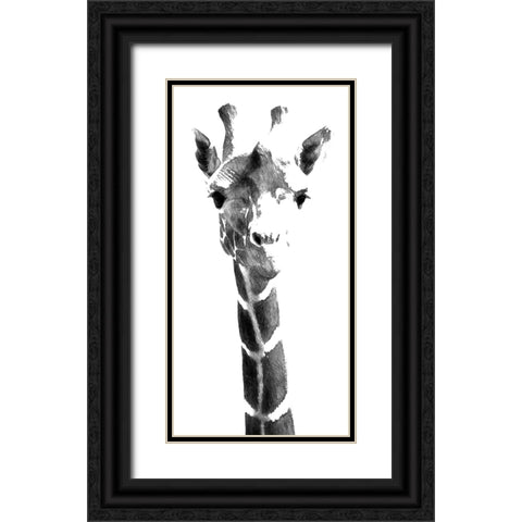 Giraffe study  IV Black Ornate Wood Framed Art Print with Double Matting by Saunders, Alonzo