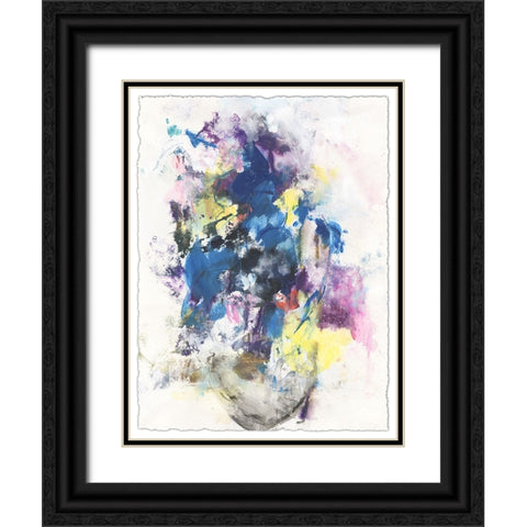 Embellished Floral Bouquet I Black Ornate Wood Framed Art Print with Double Matting by Combs, Joyce