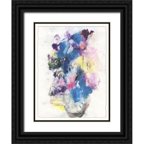 Embellished Floral Bouquet II Black Ornate Wood Framed Art Print with Double Matting by Combs, Joyce