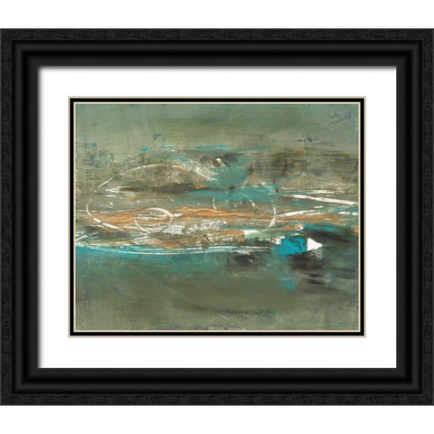 Misty Lake II Black Ornate Wood Framed Art Print with Double Matting by Combs, Joyce