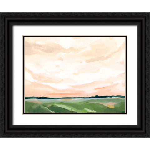 Coral Skies I Black Ornate Wood Framed Art Print with Double Matting by Caroline, Emma