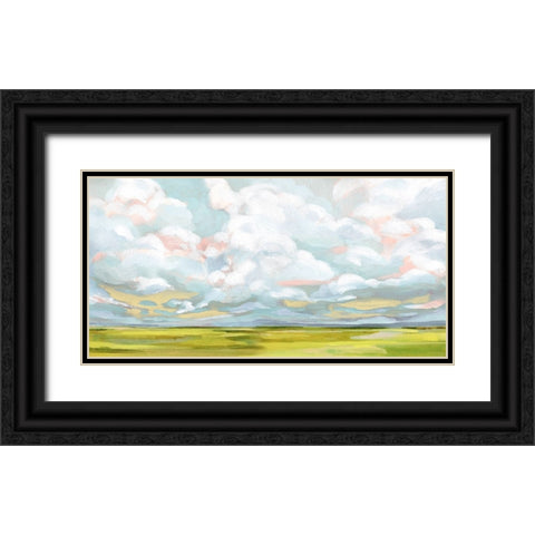 Citron Horizons I Black Ornate Wood Framed Art Print with Double Matting by Barnes, Victoria