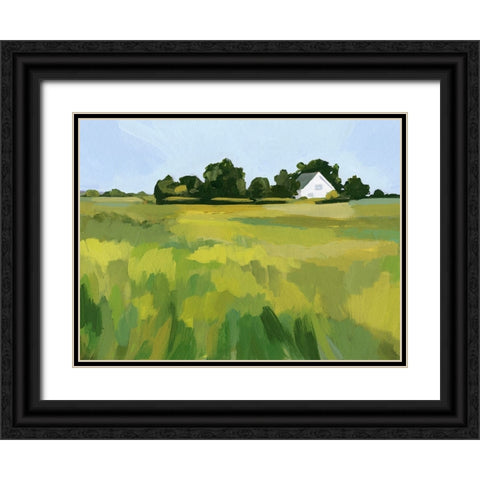 Meadow Lane II Black Ornate Wood Framed Art Print with Double Matting by Barnes, Victoria