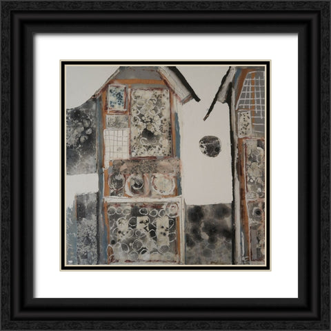 Bee Houses I Black Ornate Wood Framed Art Print with Double Matting by Ferrell, Erin McGee