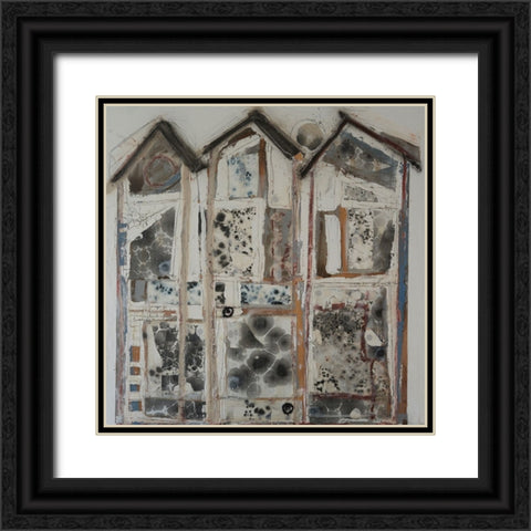 Bee Houses II Black Ornate Wood Framed Art Print with Double Matting by Ferrell, Erin McGee