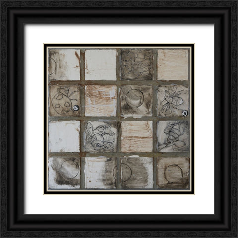 Unique Tiling III Black Ornate Wood Framed Art Print with Double Matting by Ferrell, Erin McGee