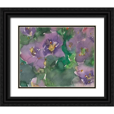 The Language of Violets II Black Ornate Wood Framed Art Print with Double Matting by Dixon, Samuel