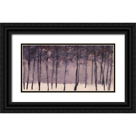 Misty Tree Line I Black Ornate Wood Framed Art Print with Double Matting by Dixon, Samuel