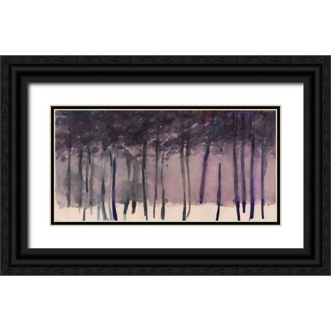 Misty Tree Line II Black Ornate Wood Framed Art Print with Double Matting by Dixon, Samuel