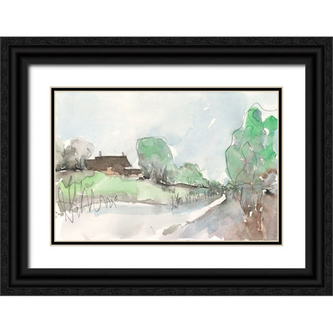 The Landscape Background I Black Ornate Wood Framed Art Print with Double Matting by Dixon, Samuel
