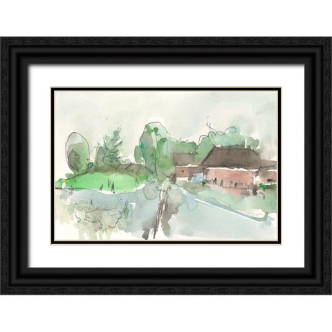 The Landscape Background II Black Ornate Wood Framed Art Print with Double Matting by Dixon, Samuel