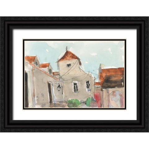 14 Route De Beaune Black Ornate Wood Framed Art Print with Double Matting by Dixon, Samuel